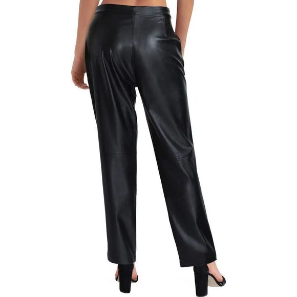 NWT Halston Faux Leather Straight Leg Pants‎ Size M - Picture 2 of 15